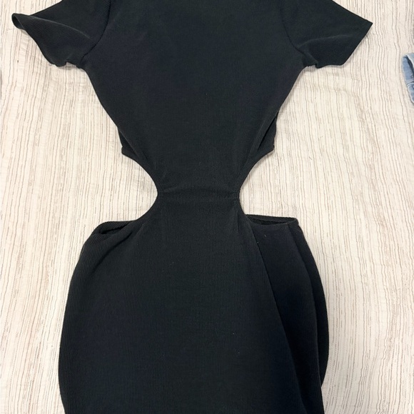 Nasty Gal Black Ruched Cutout Bodycon Dress - Picture 2 of 2